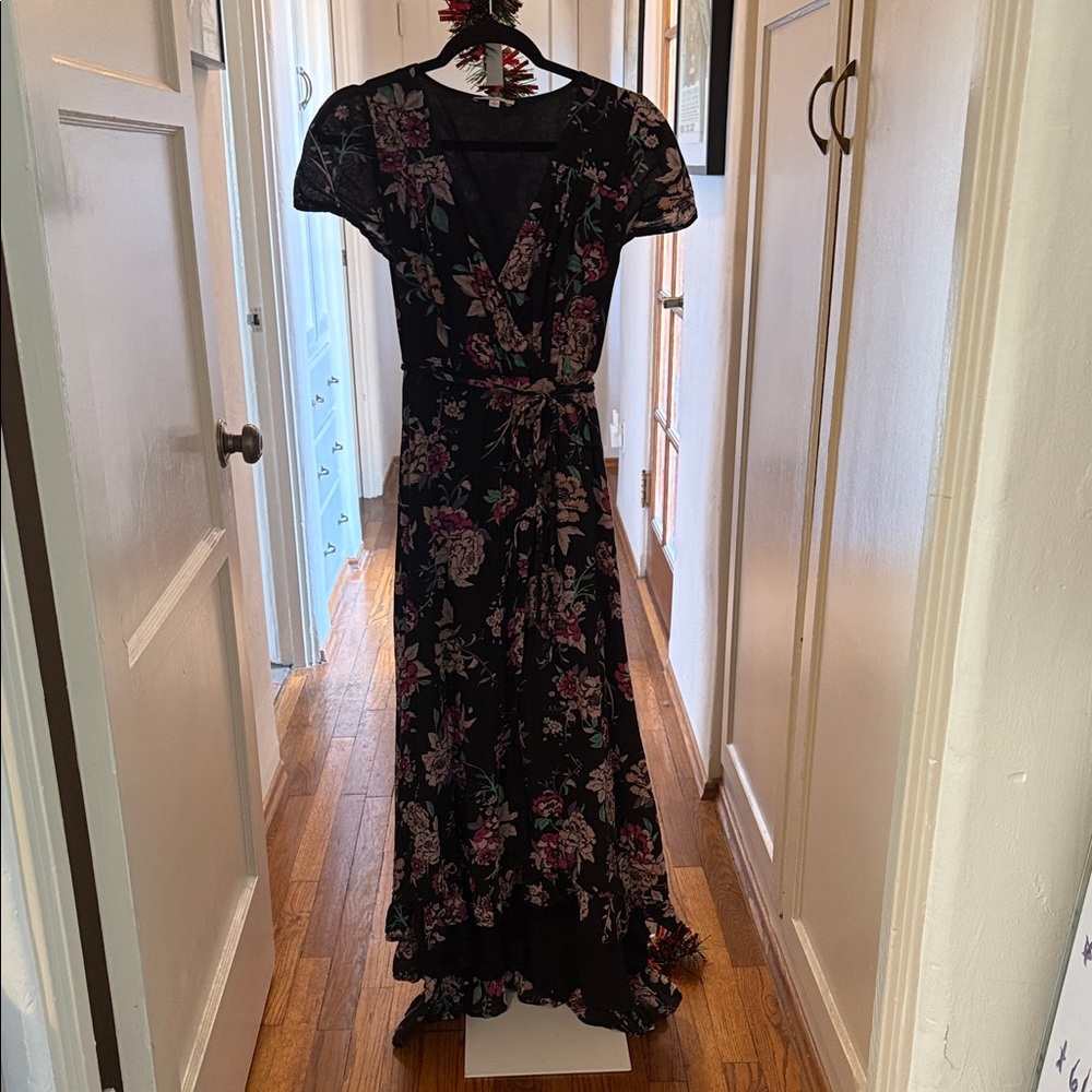 Patrons of Peace Black Floral Maxi Dress